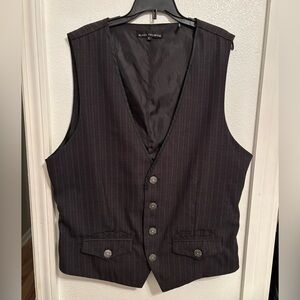 Affliction black premium embroidered vest L